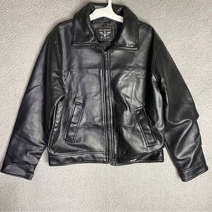 Reportage R. G..A Biker Jacket Mens Size L Black Coat Winter